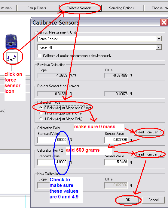 force probe calibration instructions