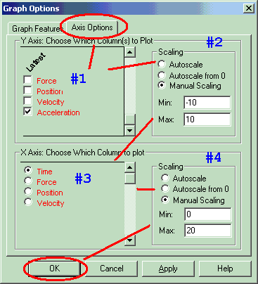 Change Graph Axis options